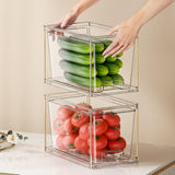 Maxbell 2 Pieces Refrigerator Organizer Boxes Stackable for Kitchen Cupboard Cabinet
