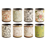 Maxbell Trash Can PU Leather Accessory Garbage Can for Bedroom Bathroom Laundry Room Style A