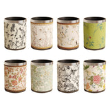 Maxbell Trash Can PU Leather Accessory Garbage Can for Bedroom Bathroom Laundry Room Style A
