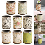 Maxbell Trash Can PU Leather Accessory Garbage Can for Bedroom Bathroom Laundry Room Style A