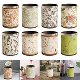 Maxbell Trash Can PU Leather Accessory Garbage Can for Bedroom Bathroom Laundry Room Style A