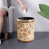 Maxbell Trash Can PU Leather Accessory Garbage Can for Bedroom Bathroom Laundry Room Style A