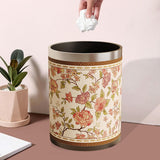 Maxbell Trash Can PU Leather Accessory Garbage Can for Bedroom Bathroom Laundry Room Style A