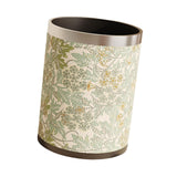 Maxbell Trash Can PU Leather Accessory Garbage Can for Bedroom Bathroom Laundry Room Style B
