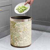 Maxbell Trash Can PU Leather Accessory Garbage Can for Bedroom Bathroom Laundry Room Style B