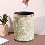 Maxbell Trash Can PU Leather Accessory Garbage Can for Bedroom Bathroom Laundry Room Style B