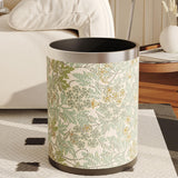 Maxbell Trash Can PU Leather Accessory Garbage Can for Bedroom Bathroom Laundry Room Style B