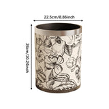 Maxbell Trash Can PU Leather Accessory Garbage Can for Bedroom Bathroom Laundry Room Style C