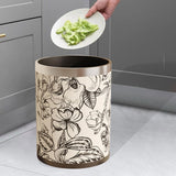 Maxbell Trash Can PU Leather Accessory Garbage Can for Bedroom Bathroom Laundry Room Style C