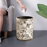 Maxbell Trash Can PU Leather Accessory Garbage Can for Bedroom Bathroom Laundry Room Style C
