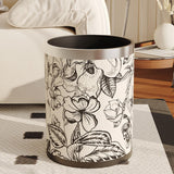 Maxbell Trash Can PU Leather Accessory Garbage Can for Bedroom Bathroom Laundry Room Style C