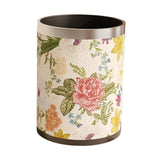 Maxbell Trash Can PU Leather Accessory Garbage Can for Bedroom Bathroom Laundry Room Style D