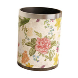 Maxbell Trash Can PU Leather Accessory Garbage Can for Bedroom Bathroom Laundry Room Style D