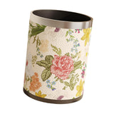 Maxbell Trash Can PU Leather Accessory Garbage Can for Bedroom Bathroom Laundry Room Style D