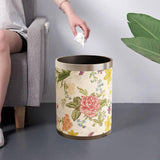 Maxbell Trash Can PU Leather Accessory Garbage Can for Bedroom Bathroom Laundry Room Style D