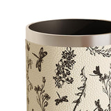 Maxbell Trash Can PU Leather Accessory Garbage Can for Bedroom Bathroom Laundry Room Style E