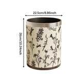 Maxbell Trash Can PU Leather Accessory Garbage Can for Bedroom Bathroom Laundry Room Style E