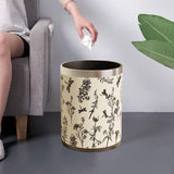 Maxbell Trash Can PU Leather Accessory Garbage Can for Bedroom Bathroom Laundry Room Style E