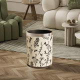 Maxbell Trash Can PU Leather Accessory Garbage Can for Bedroom Bathroom Laundry Room Style E