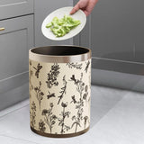 Maxbell Trash Can PU Leather Accessory Garbage Can for Bedroom Bathroom Laundry Room Style E
