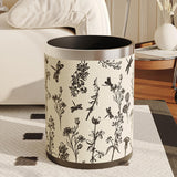 Maxbell Trash Can PU Leather Accessory Garbage Can for Bedroom Bathroom Laundry Room Style E
