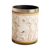 Maxbell Trash Can PU Leather Accessory Garbage Can for Bedroom Bathroom Laundry Room Style F