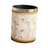 Maxbell Trash Can PU Leather Accessory Garbage Can for Bedroom Bathroom Laundry Room Style F