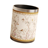 Maxbell Trash Can PU Leather Accessory Garbage Can for Bedroom Bathroom Laundry Room Style F