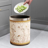 Maxbell Trash Can PU Leather Accessory Garbage Can for Bedroom Bathroom Laundry Room Style F