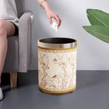 Maxbell Trash Can PU Leather Accessory Garbage Can for Bedroom Bathroom Laundry Room Style F