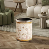 Maxbell Trash Can PU Leather Accessory Garbage Can for Bedroom Bathroom Laundry Room Style F