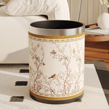 Maxbell Trash Can PU Leather Accessory Garbage Can for Bedroom Bathroom Laundry Room Style F
