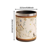 Maxbell Trash Can PU Leather Accessory Garbage Can for Bedroom Bathroom Laundry Room Style G