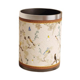 Maxbell Trash Can PU Leather Accessory Garbage Can for Bedroom Bathroom Laundry Room Style G