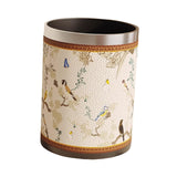 Maxbell Trash Can PU Leather Accessory Garbage Can for Bedroom Bathroom Laundry Room Style G
