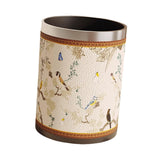 Maxbell Trash Can PU Leather Accessory Garbage Can for Bedroom Bathroom Laundry Room Style G