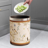 Maxbell Trash Can PU Leather Accessory Garbage Can for Bedroom Bathroom Laundry Room Style G