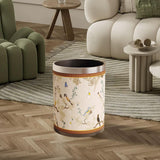 Maxbell Trash Can PU Leather Accessory Garbage Can for Bedroom Bathroom Laundry Room Style G