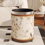 Maxbell Trash Can PU Leather Accessory Garbage Can for Bedroom Bathroom Laundry Room Style G