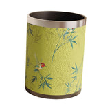 Maxbell Trash Can PU Leather Accessory Garbage Can for Bedroom Bathroom Laundry Room Style H