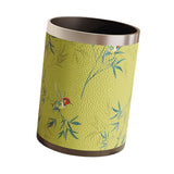 Maxbell Trash Can PU Leather Accessory Garbage Can for Bedroom Bathroom Laundry Room Style H