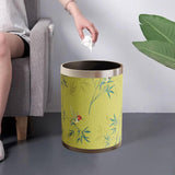 Maxbell Trash Can PU Leather Accessory Garbage Can for Bedroom Bathroom Laundry Room Style H