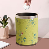 Maxbell Trash Can PU Leather Accessory Garbage Can for Bedroom Bathroom Laundry Room Style H