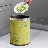Maxbell Trash Can PU Leather Accessory Garbage Can for Bedroom Bathroom Laundry Room Style H