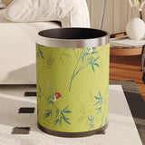 Maxbell Trash Can PU Leather Accessory Garbage Can for Bedroom Bathroom Laundry Room Style H