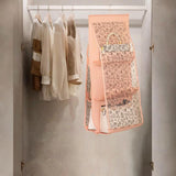 Maxbell over Door Bag Organizer Organization Hanging Bags Rack for Crafts Shoes Wall Pink