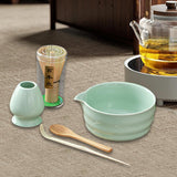 Maxbell 5 Pieces Matcha Set Japanese Tea Making for Friends Tea Lovers Holiday Gifts Blue