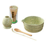 Maxbell 5 Pieces Matcha Set Japanese Tea Making for Friends Tea Lovers Holiday Gifts Yellow Green