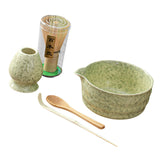 Maxbell 5 Pieces Matcha Set Japanese Tea Making for Friends Tea Lovers Holiday Gifts Yellow Green