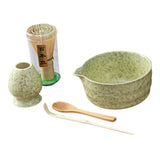 Maxbell 5 Pieces Matcha Set Japanese Tea Making for Friends Tea Lovers Holiday Gifts Yellow Green